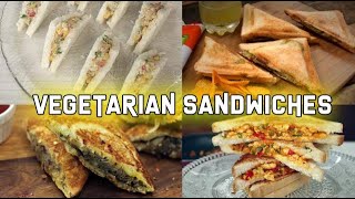 4 Easy Vegetarian Sandwiches  Sandwich recipes [upl. by Lehplar692]