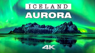 Northern Lights in ICELAND ★ Magical AURORA Borealis ★ Ambient Aerial 4K ► [upl. by Yamauchi345]