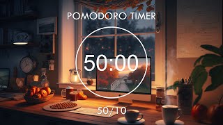 No Midroll ads 5010 Pomodoro Timer ★︎ 4HOUR LATE NIGHT STUDY ★︎ Lofi Focus Music [upl. by Halas]