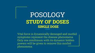 POSOLOGY IN HOMOEOPATHY [upl. by Rhea]