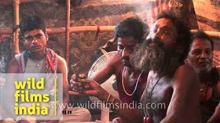 Aghori baba smoking chillum with friends [upl. by Oreves]