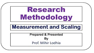 Measurement and Scaling  Research Methodology [upl. by Jeuz683]