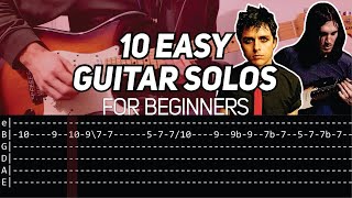 10 EASY BEGINNER GUITAR SOLOS WITH TAB [upl. by Gavrah]