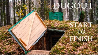 Building a DUGOUT in the forest from START to FINISH 8 months in 45 minutes [upl. by Kerat981]