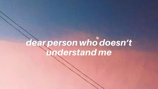 dear person who doesn’t understand me  Tate McRae Lyrics [upl. by Deenya]