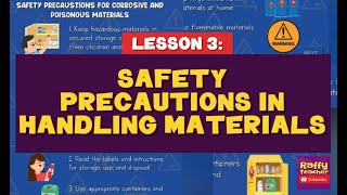 SAFETY PRECAUTIONS IN HANDLING MATERIALS  SCIENCE 5 [upl. by Rozanna453]