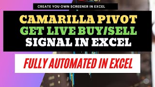 Camarilla Pivot Strategy  How to get Live Camarilla Pivot Levels in Excel  Trading Trick in Excel [upl. by Dyna]