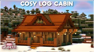 Minecraft How to Build a Cosy Log Cabin Easy Tutorial 2020 [upl. by Amling]