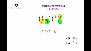 Multiplying Matrices 2x2 by 2x2  Corbettmaths [upl. by Nitneuq]