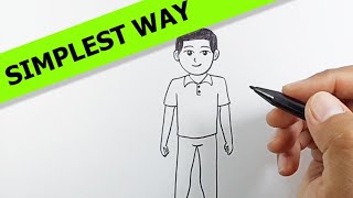 How to draw people  Simple Drawing Ideas  Man Drawing  Boy Drawing [upl. by Tobin]