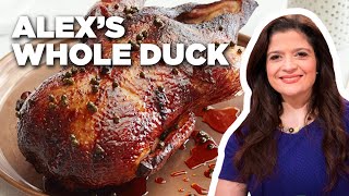 Alex Guarnaschellis Whole Duck with Green Peppercorn Glaze  Alexs Day Off  Food Network [upl. by Oribella]