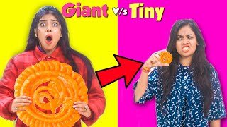 We only ate GIANT amp TINY Food for 24 hours Part 2 😱 [upl. by Einahets961]