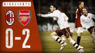 Fabregas from 30 yards  AC Milan 02 Arsenal  March 4 2008  Arsenal Classics [upl. by Eeslehc]