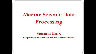 Seismic Unix  Synthetic and Real Seismic data Examples [upl. by Lehrer]