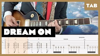 Aerosmith  Dream On  Guitar Tab  Lesson  Cover  Tutorial [upl. by Vetter]