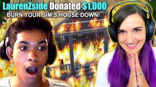 I Donated 1000 For Him to BURN HIS SIM HOUSE DOWN [upl. by Thamos913]