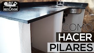 172 Como hacer pilares Mesada cocina [upl. by Kciredec585]