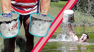 Swimming with CONCRETE GLOVES Experiment IMPOSSIBLE  Bodybuilder VS Crazy Cement Hands Test [upl. by Analram]