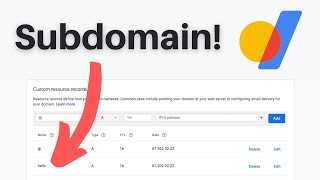 How to Create a Subdomain in Google Domains simple example [upl. by Hornstein]