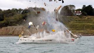 Yachting Monthlys Crash Test Boat  Explosion [upl. by Aneeled]