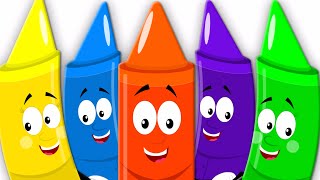 Five Little Crayons  Learn Colors  Colors Song  Nursery Rhymes  Baby Songs [upl. by Whitelaw]