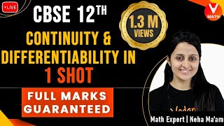 Continuity and Differentiability Class 12 in 1 Shot By Neha Ma’am  Full Marks Guaranteed  Vedantu [upl. by Atiuqihc]