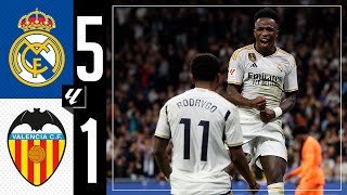 Real Madrid 51 Valencia  HIGHLIGHTS  LaLiga 202324 [upl. by Elinet]