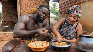 African Village life  Cooking Most Appetizing TRADITIONAL FOOD in the VILLAGE  West Africa [upl. by Kentiga]