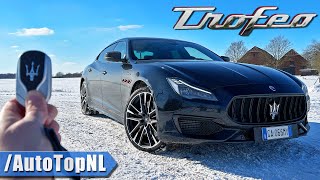 Maserati Quattroporte Trofeo V8 REVIEW on AUTOBAHN NO SPEED LIMIT by AutoTopNL [upl. by Launcelot]