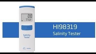 How To Set Up and Calibrate the HI98319 Salinity Tester [upl. by Hiett]