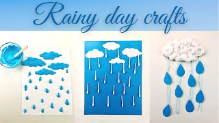 3 Easy Rainy day crafts and activities for kids🌦🌧  Rain cloud craft ideas ⛈  Crafts with Toddler [upl. by Ial]