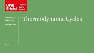 Thermodynamic Cycles  Introduction Part 1 of 4 [upl. by Annmarie]