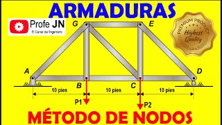 Estática Armaduras método de nodos [upl. by Warfold]