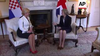 May meets Croatia president at Downing Street [upl. by Oner]