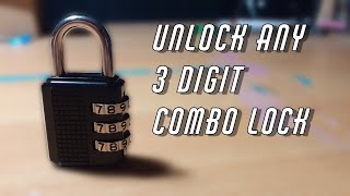 How To Unlock ANY 3DIGIT COMBO LOCK in 1 minute [upl. by Damle464]