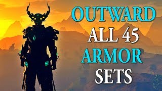 OUTWARD  All Armor Sets In The Game 45 Sets Showcase [upl. by Eldnar]