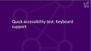 Quick accessibility test Keyboard support [upl. by Beulah]