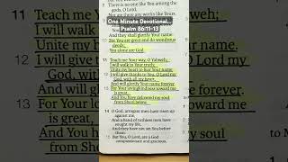 One Minute Devotional Psalm 861113 shorts devotional legacystandardbible [upl. by Meave]