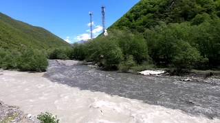 Black and White Aragvi Rivers that do not mix in Georgia [upl. by Pennie]