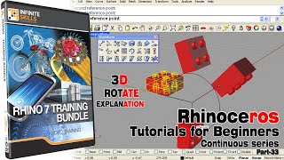 Rhino Tutorials for beginners  Rhinoceros 3D  Part 33  Rotate 3D Command Explanation [upl. by Cynar]