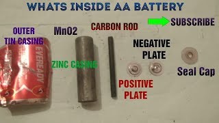 Inside Eveready AA cellbattery  Opening a AA cell [upl. by Haek]