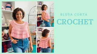 BLUSA CORTA Tejida a crochet [upl. by Nnyledam629]