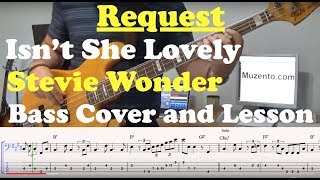 Isnt She Lovely  Stevie Wonder  Bass Cover and Lesson  Request [upl. by Ojyram]