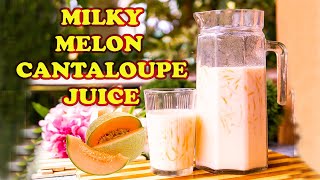 MILKY MELON JUICE  Cantaloupe Juice  How to make melon coolers [upl. by Haslam]