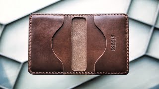 Making a Simple Leather Card Wallet [upl. by Nappy615]