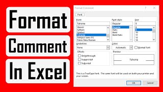 How to Format Comments in Microsoft Excel [upl. by Akirdna]