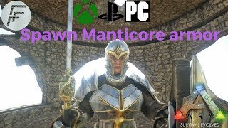 ARK Survival Evolved How to spawn Manticore armor [upl. by Awahsoj]