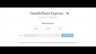 Using NoodleTools Express to Create a Citation in APA Style [upl. by Elysia47]