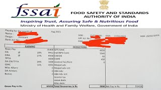 FSSAI ASSISTANT 2021 SALARY SLIP [upl. by Faulkner]