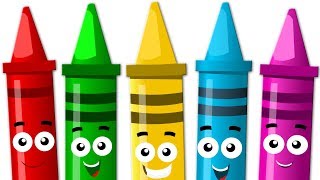 Five Little Crayons  Video For Toddlers  Kindergarten Nursery Rhymes [upl. by Aniale]